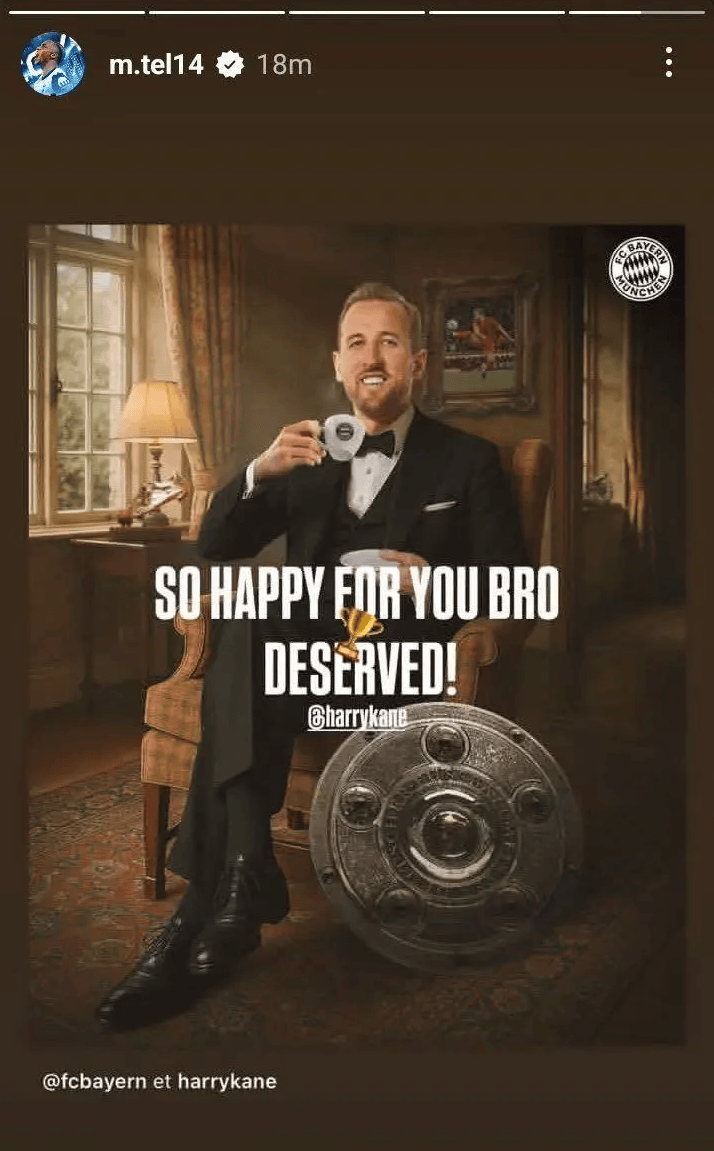 OD资讯：凯恩捧起德甲冠军奖盘，拜仁外租前锋特尔发文送祝福